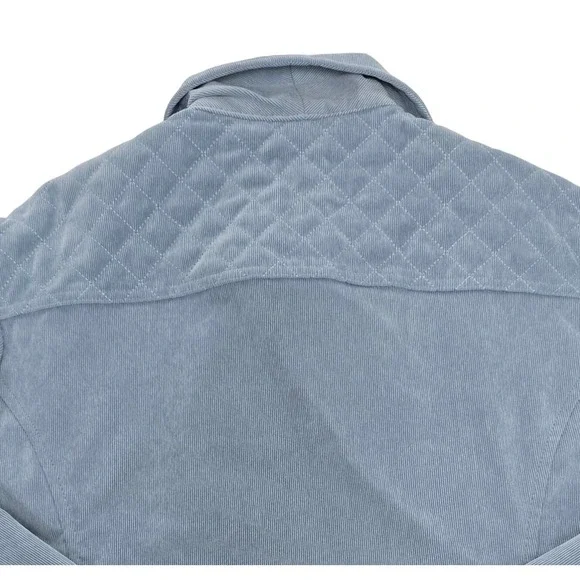 Alfred Dunner Petite 12P Blue Corduroy Quilted Jacket Button Front Excellent‎ - Picture 5 of 8